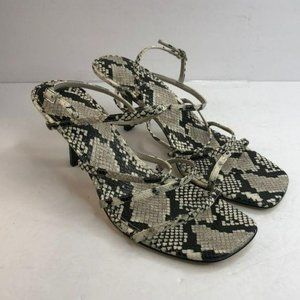 NWT Nine West Strappy Heeled Sandal Snake Size 11
